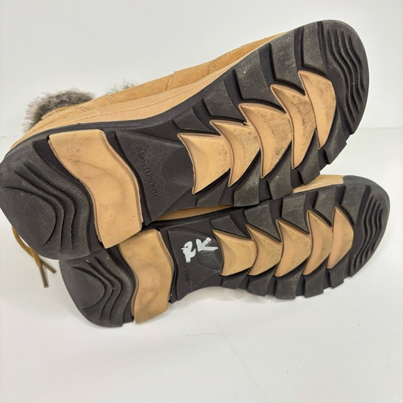 Lands End Ankle Boots Size 6.5 Suede Faux Fur - Picture 7 of 12